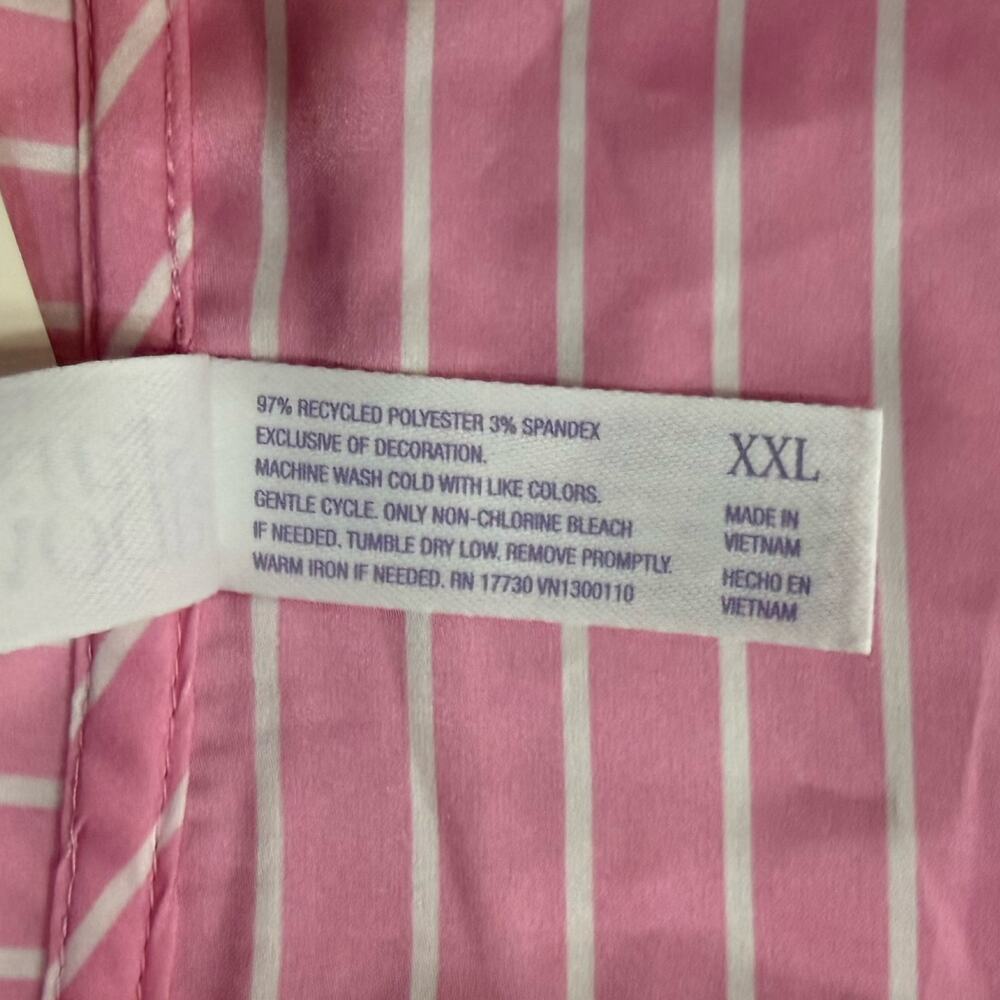 Stars Above Pink White Pinstripe Satin PJ Pajama Shorts Top Set size XXL NEW Tag - Picture 13 of 14